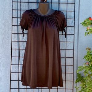 Ladies Black Split-Sleeve Tunic